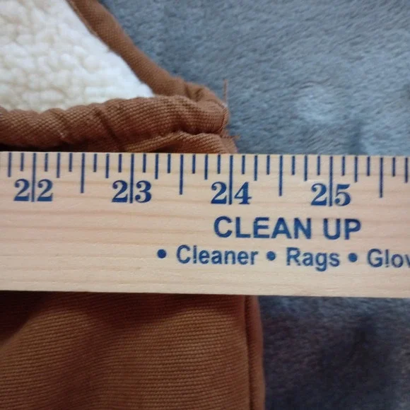 Lee Canvas Vest Mens Large Tobacco Brown Sherpa Lined Full Zip Workwear Rugged - Picture 7 of 15